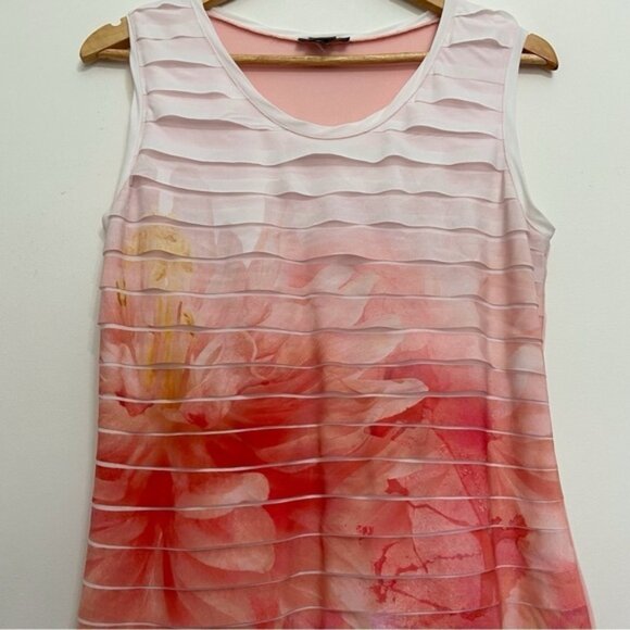 Olsen Europe bandage dress floral pink white feminine summer sleeveless mediu 10 - Picture 5 of 14